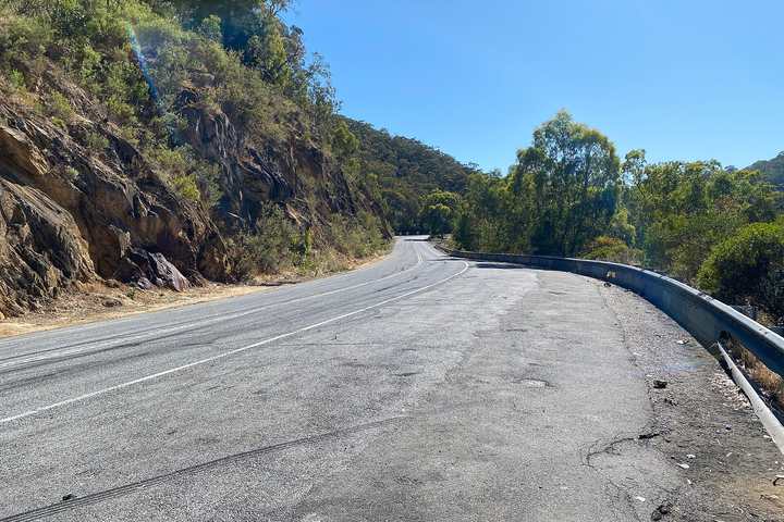 Gorge Road winding through the Adelaide Hills, a stage used by the rally