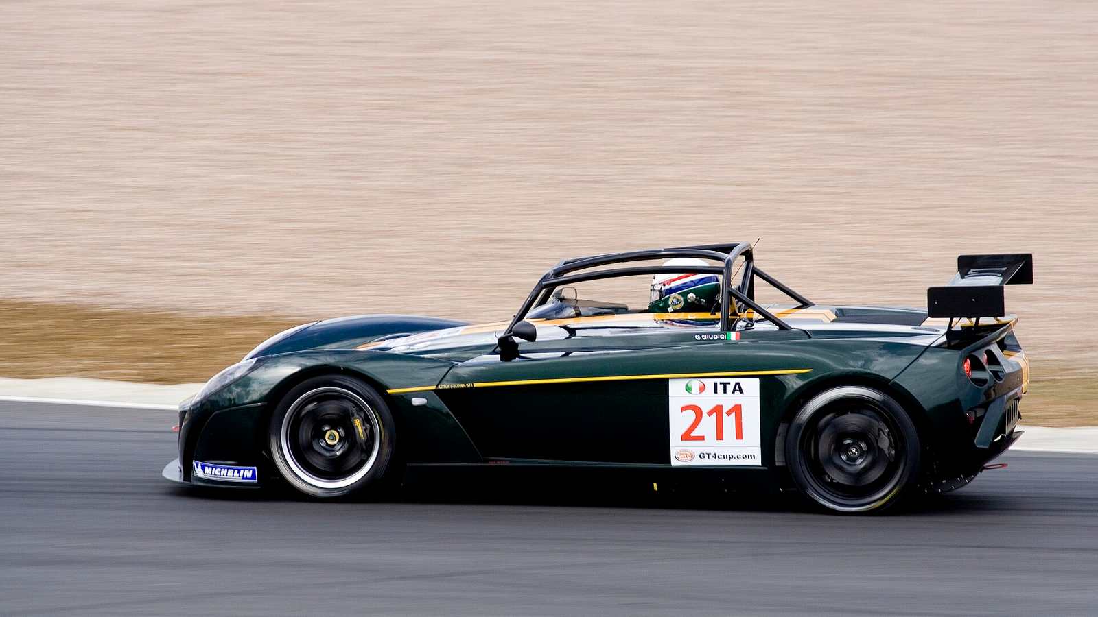 A Lotus 2-Eleven on a race circuit
