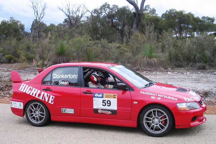 A competitor in the Targa West rally in Western Australia