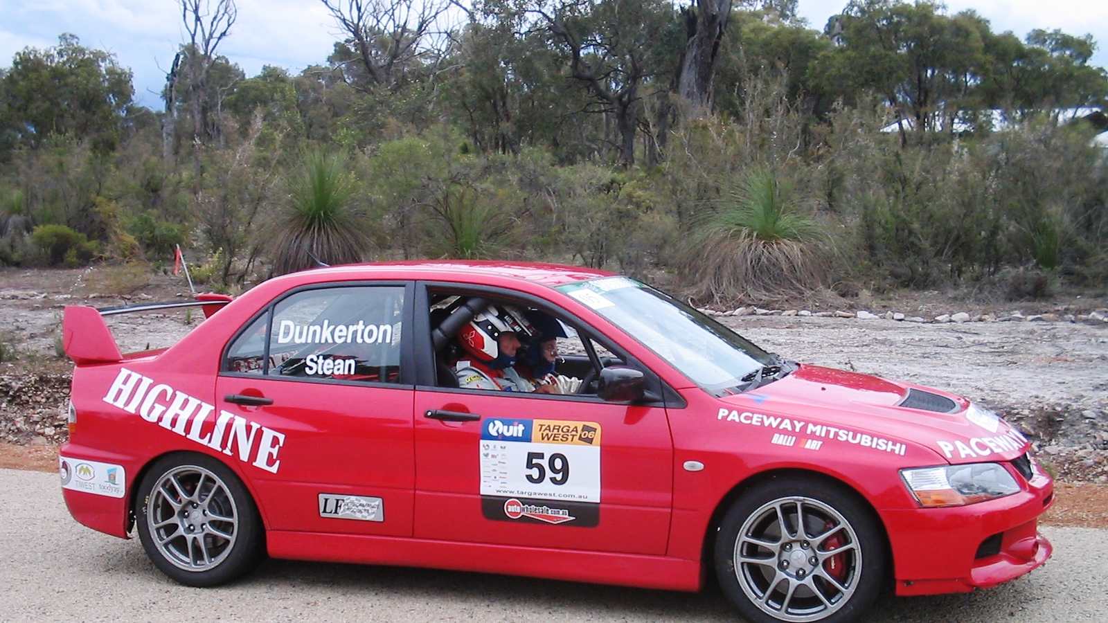 A competitor in the Targa West rally in Western Australia