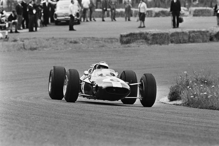 Jim Clark driving a Lotus at the Dutch Grand Prix at Zandvoort in the 1960s