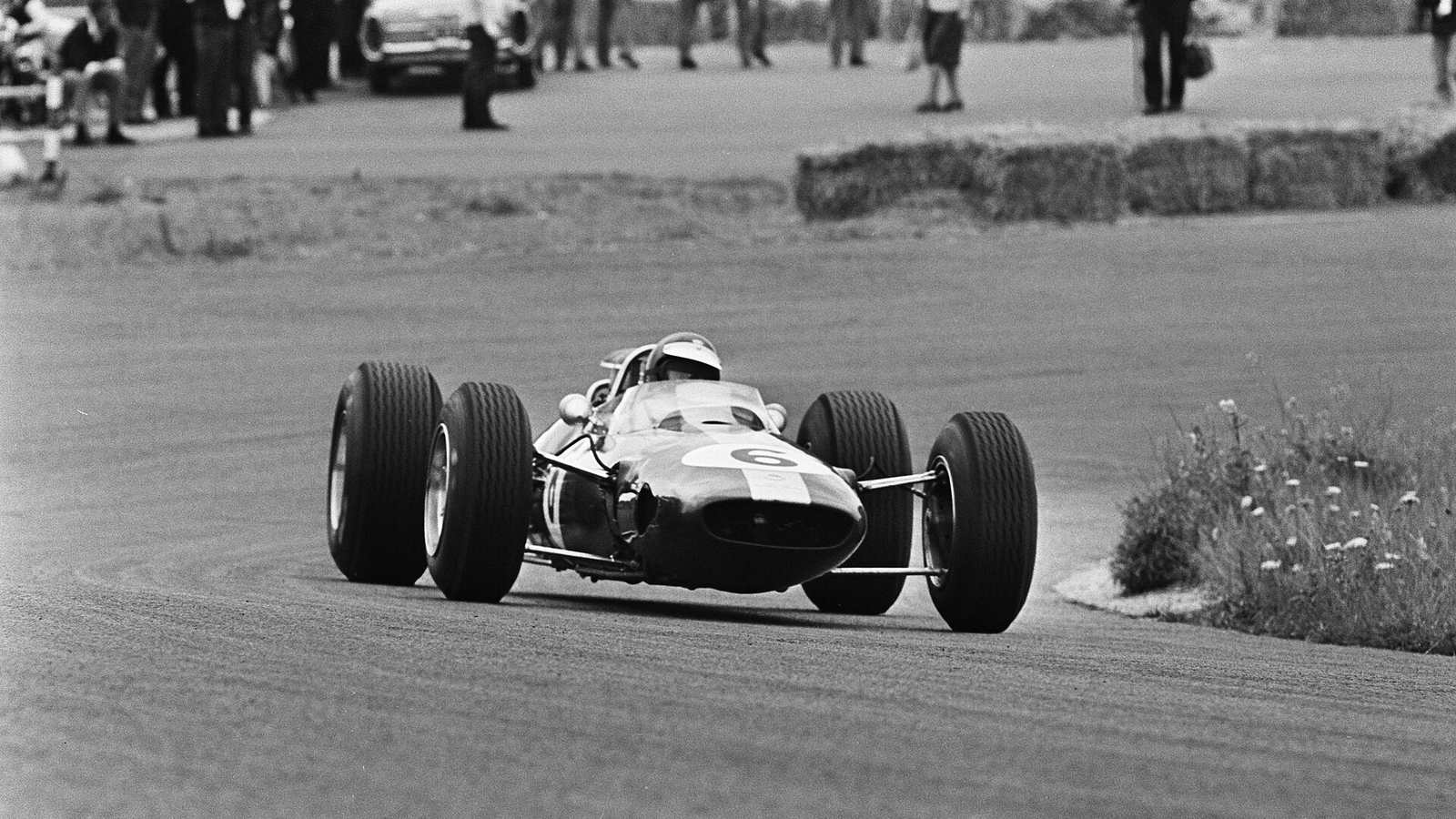 Jim Clark driving a Lotus at the Dutch Grand Prix at Zandvoort in the 1960s