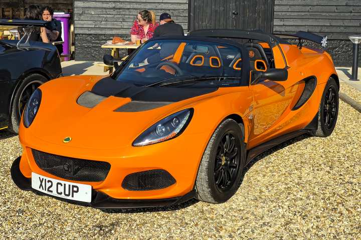 An orange Lotus Elise Cup 250 Series 3