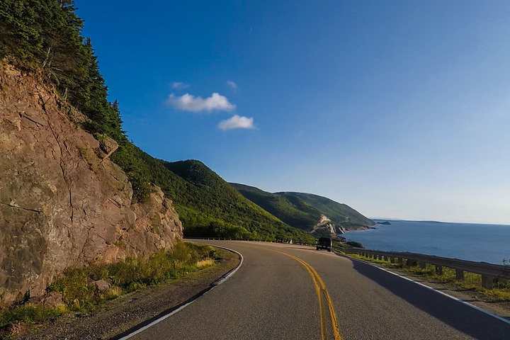 The Cabot Trail following the coastline of Cape Breton Island