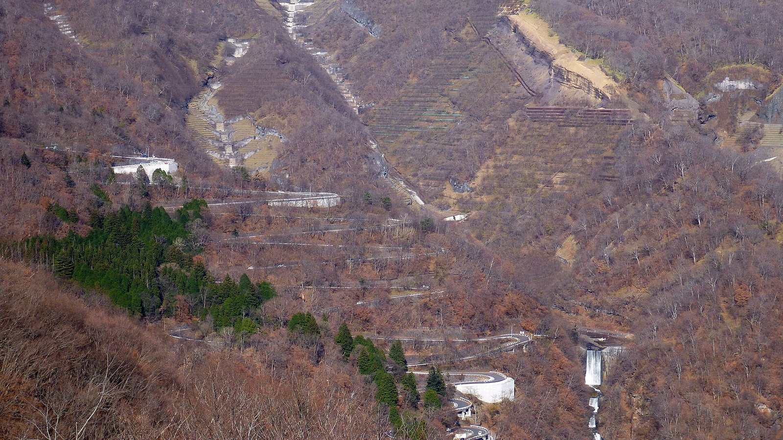 The hairpin bends of Irohazaka climbing the forested mountainside above Nikkō