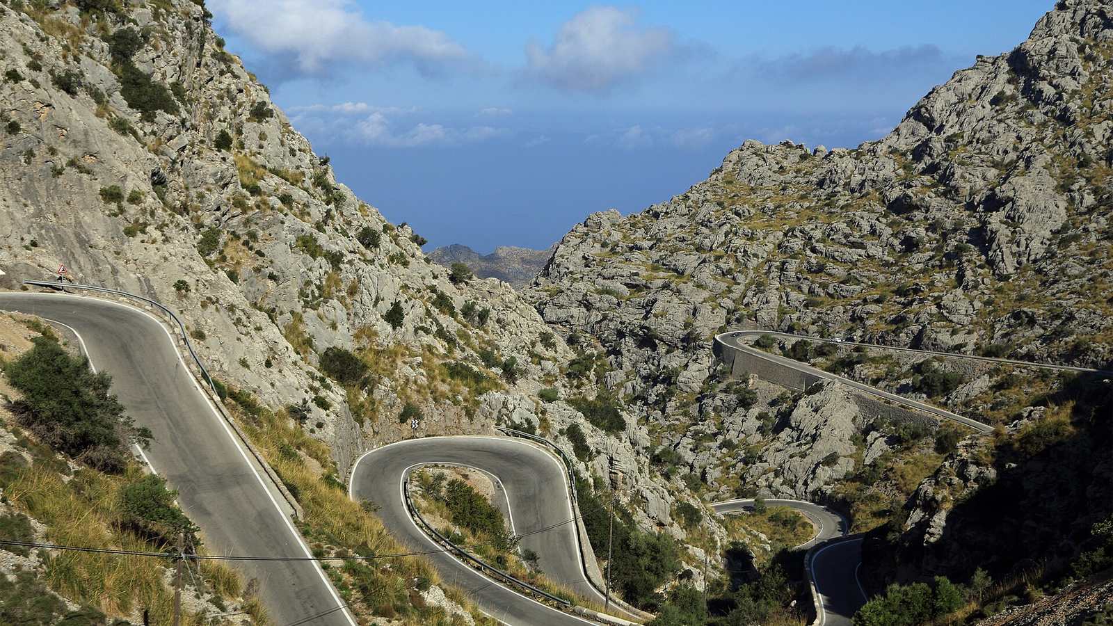 The Sa Calobra road winding through limestone mountains in Mallorca